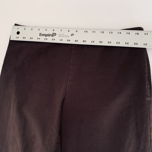 EILEEN FISHER Pants M Brown Stretch Organic Cotton Ankle Side Zip Minimalist - Picture 8 of 11